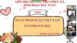 Trường THCS Phúc Xá tuyên truyền về  “Ngày Pháp luật nước Cộng hòa xã hội chủ nghĩa Việt Nam” năm 2021